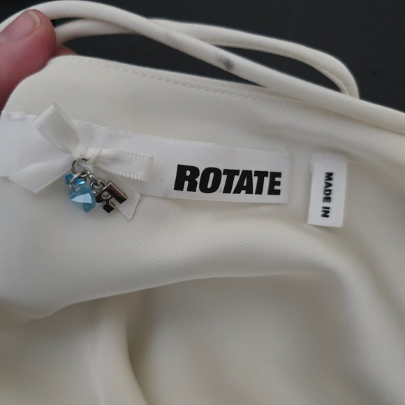 ROTATE Ivory Mini Dress Cowl Drape Neck‎ Sleeveless Strappy Back Party Dress - Picture 5 of 9